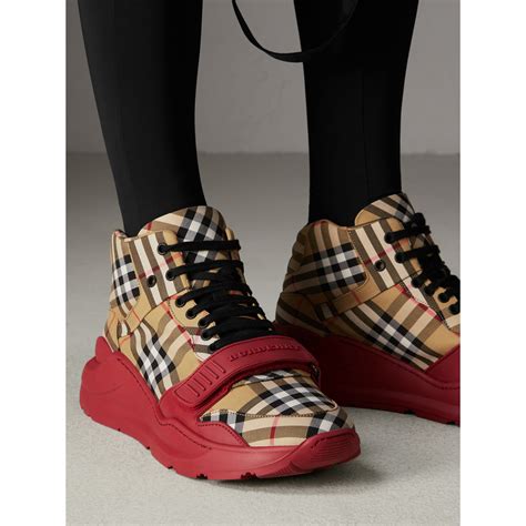 burberry vintage check high top sneaker|Burberry vintage check print.